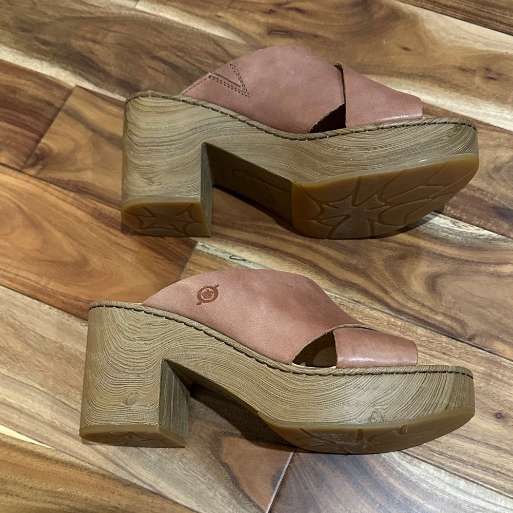 Born Women's Brown Leather Mules - Picture 3 of 5